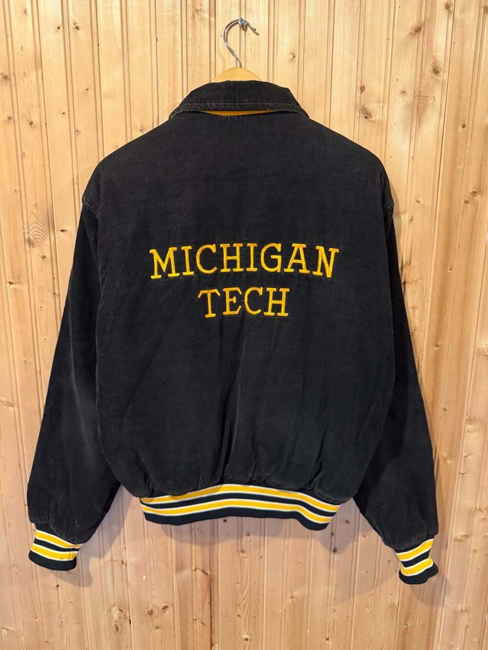 Vintage West Wind Buccaneer Mfg. Michigan Tech Corduroy Varsity Bomber Jacket M